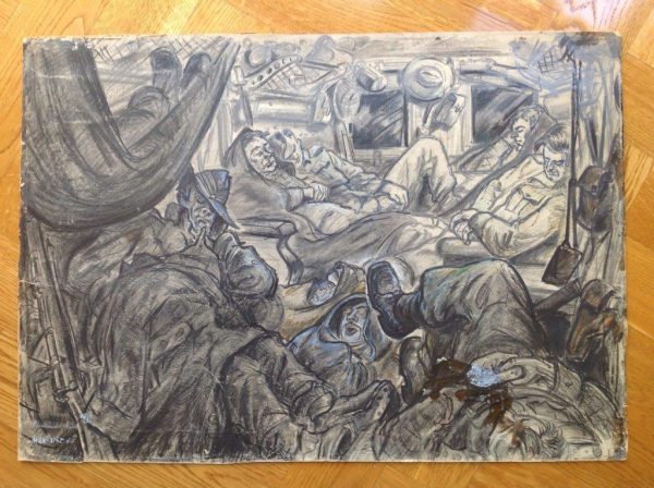 Troop Train Sketch | WWII | Australian Army | Ernest Marcuse | Colour Factory